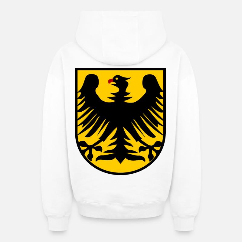 L’aigle allemand - Sweat à capuche unisexe zippé oversize épais SPREAD - blanc