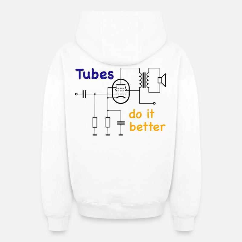 Vacuum Tubes do it better - Oversized Heavyweight Unisex Zip Hoodie - Weiß