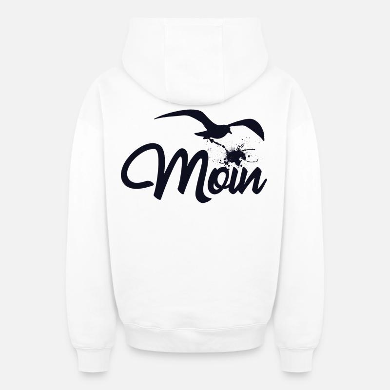 Bonjour - Sweat à capuche unisexe zippé oversize épais SPREAD - blanc
