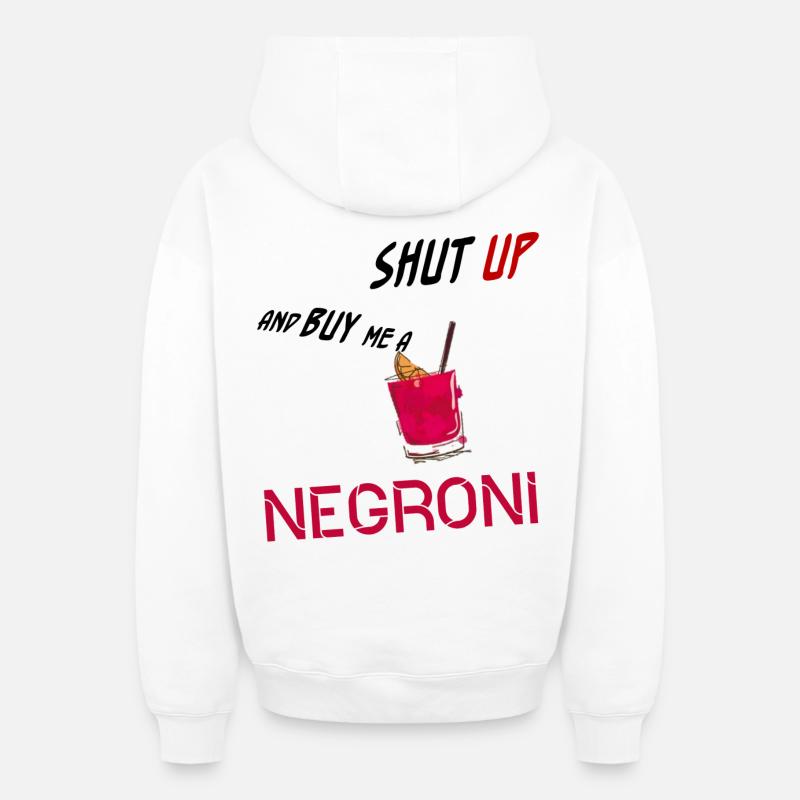 Negroni Cocktail - Sweat à capuche unisexe zippé oversize épais SPREAD - blanc