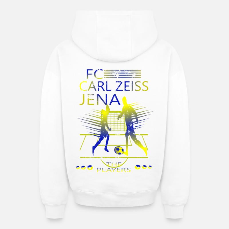 FC Carl Zeiss Jena - Sweat à capuche unisexe zippé oversize épais SPREAD - blanc
