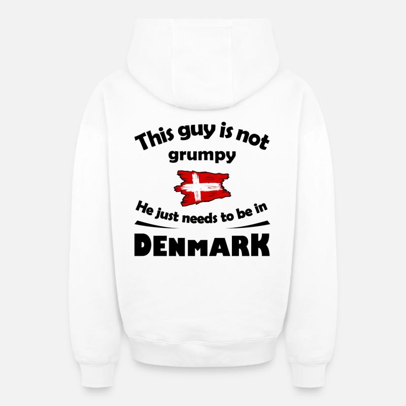 Danemark - Sweat à capuche unisexe zippé oversize épais SPREAD - blanc
