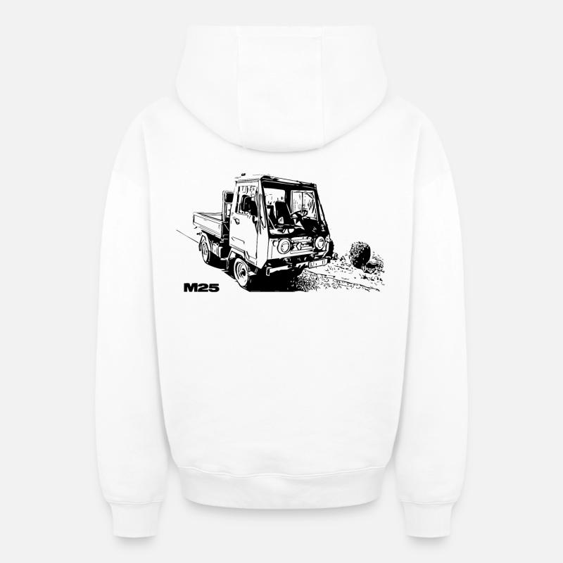 Multicar - Oversized Heavyweight Unisex Zip Hoodie - Weiß