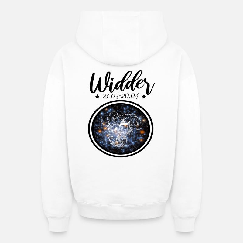 Widder Sternzeichen - Oversized Heavyweight Unisex Zip Hoodie - Weiß