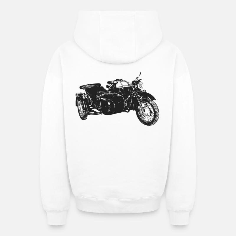 Oural M72 - Sweat à capuche unisexe zippé oversize épais SPREAD - blanc