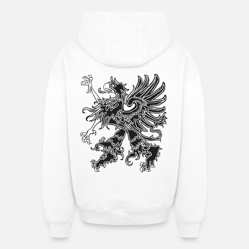 Poméranie occidentale Greif - Sweat à capuche unisexe zippé oversize épais SPREAD - blanc