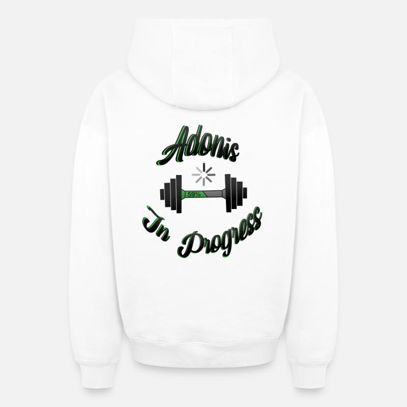 Adonis en cours 2 - Sweat à capuche unisexe zippé oversize épais SPREAD - blanc