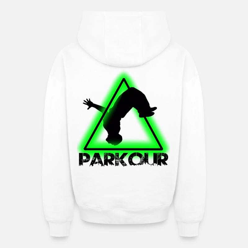 Parkour - Sweat à capuche unisexe zippé oversize épais SPREAD - blanc