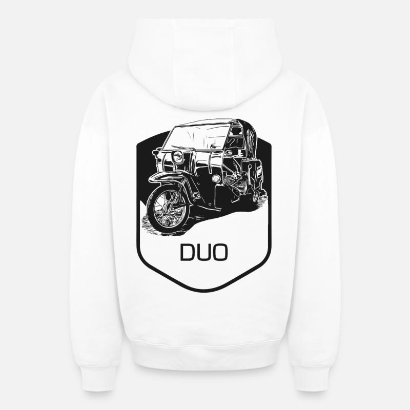 Krause Duo - Sweat à capuche unisexe zippé oversize épais SPREAD - blanc