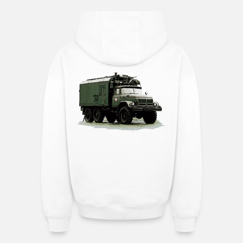 ZIL 131 KO - Sweat à capuche unisexe zippé oversize épais SPREAD - blanc