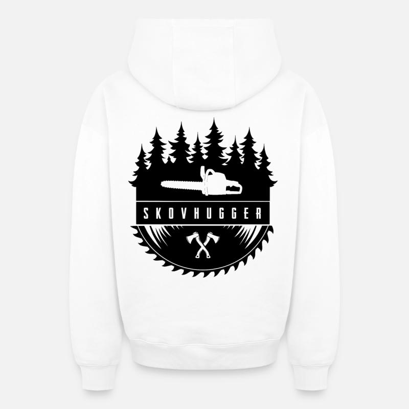 Bûcheron - Sweat à capuche unisexe zippé oversize épais SPREAD - blanc