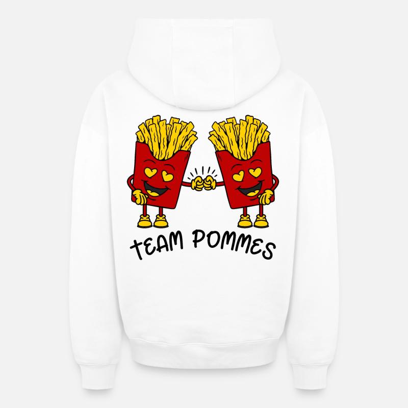 Frites d’équipe - Sweat à capuche unisexe zippé oversize épais SPREAD - blanc