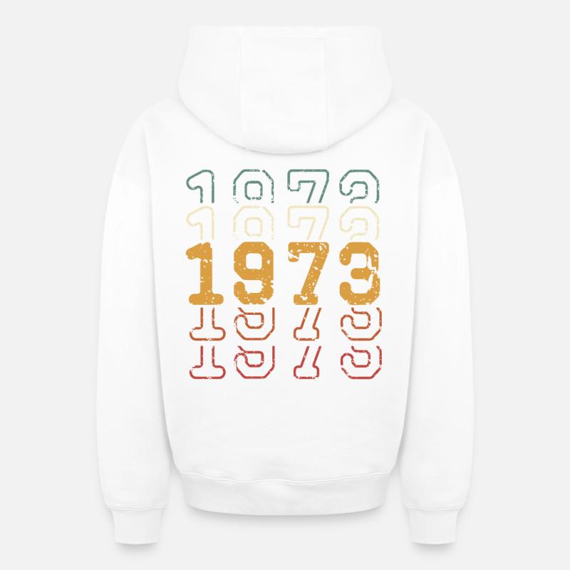 1973 - Sweat à capuche unisexe zippé oversize épais SPREAD - blanc
