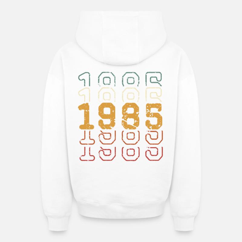 1985 - Sweat à capuche unisexe zippé oversize épais SPREAD - blanc