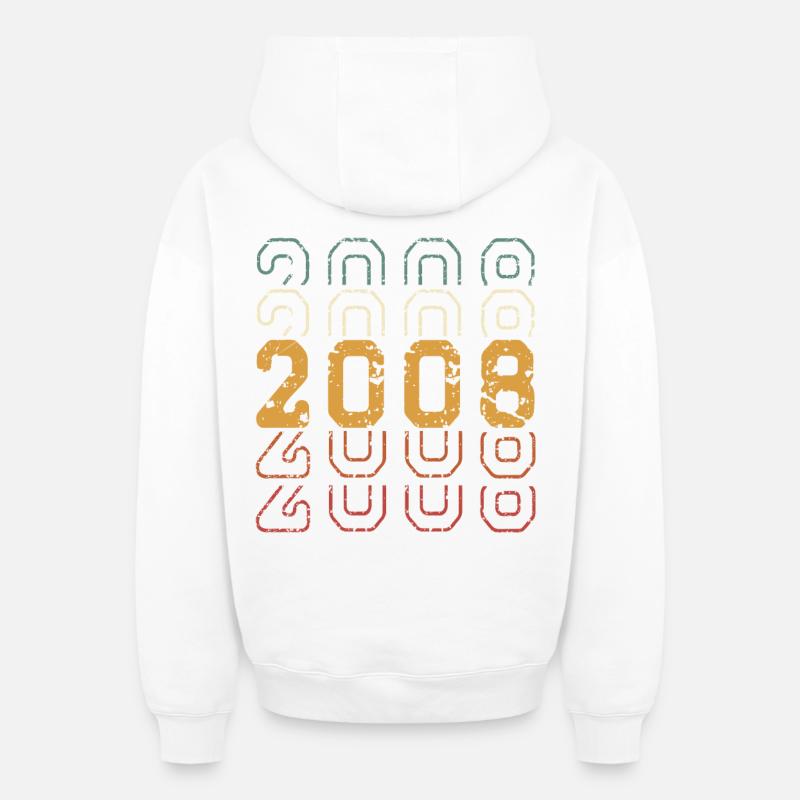 2008 - Sweat à capuche unisexe zippé oversize épais SPREAD - blanc