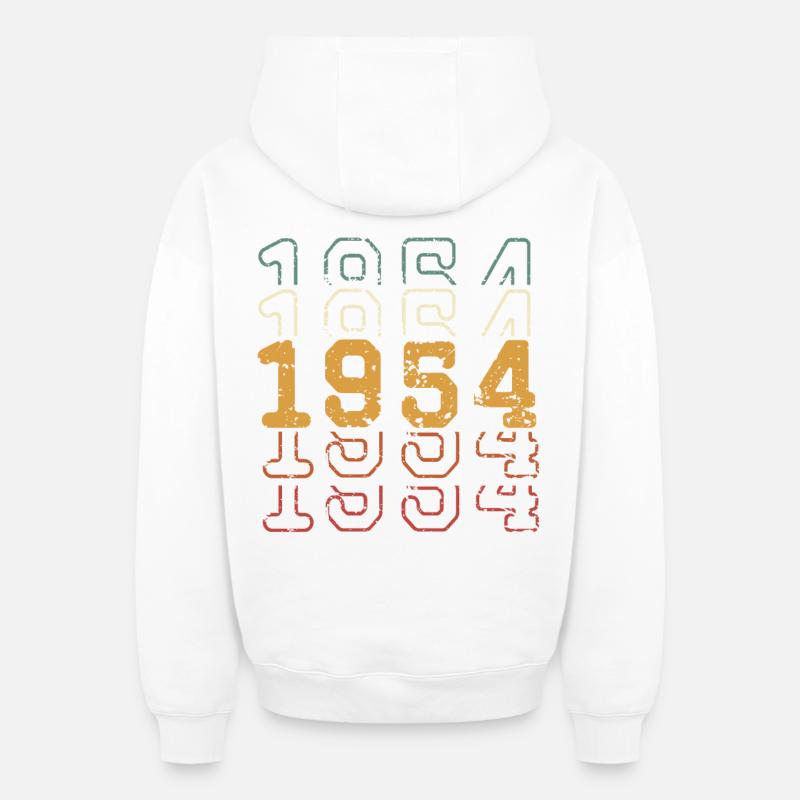1954 - Sweat à capuche unisexe zippé oversize épais SPREAD - blanc