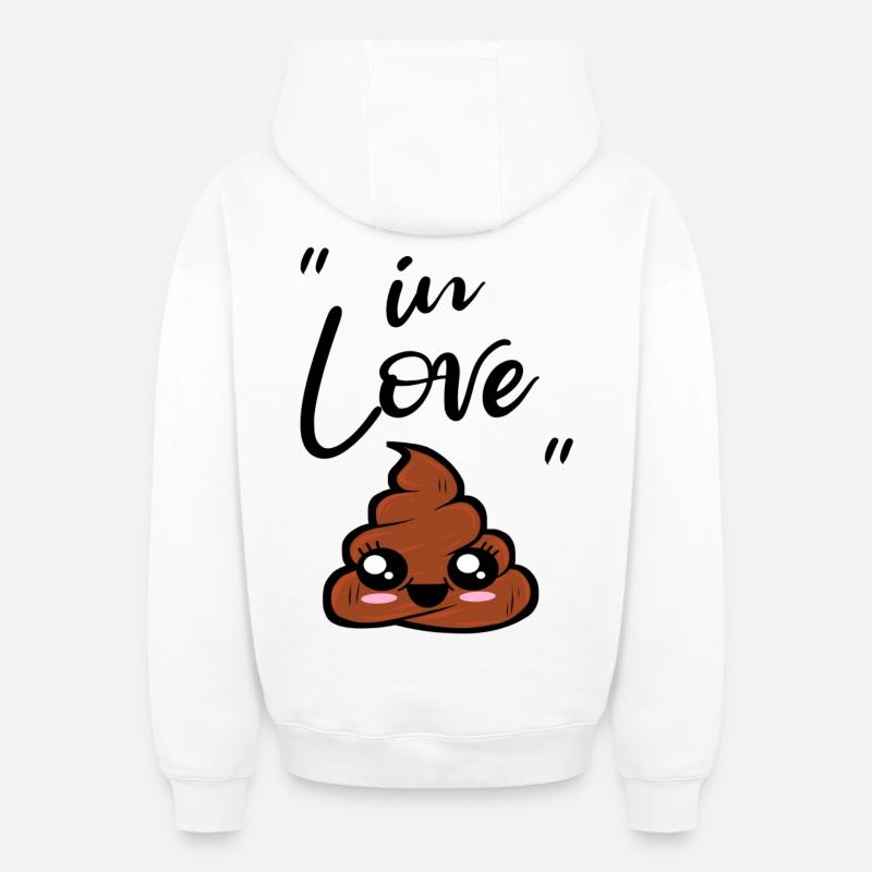 caca kawaii - Sweat à capuche unisexe zippé oversize épais SPREAD - blanc