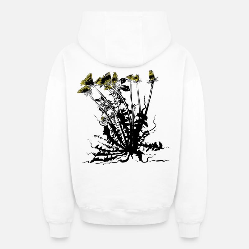Énergie de pissenlit - Sweat à capuche unisexe zippé oversize épais SPREAD - blanc