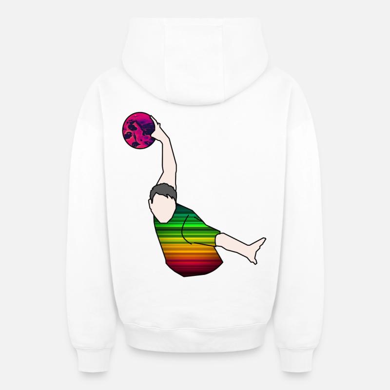 Quille à dix quilles - Sweat à capuche unisexe zippé oversize épais SPREAD - blanc