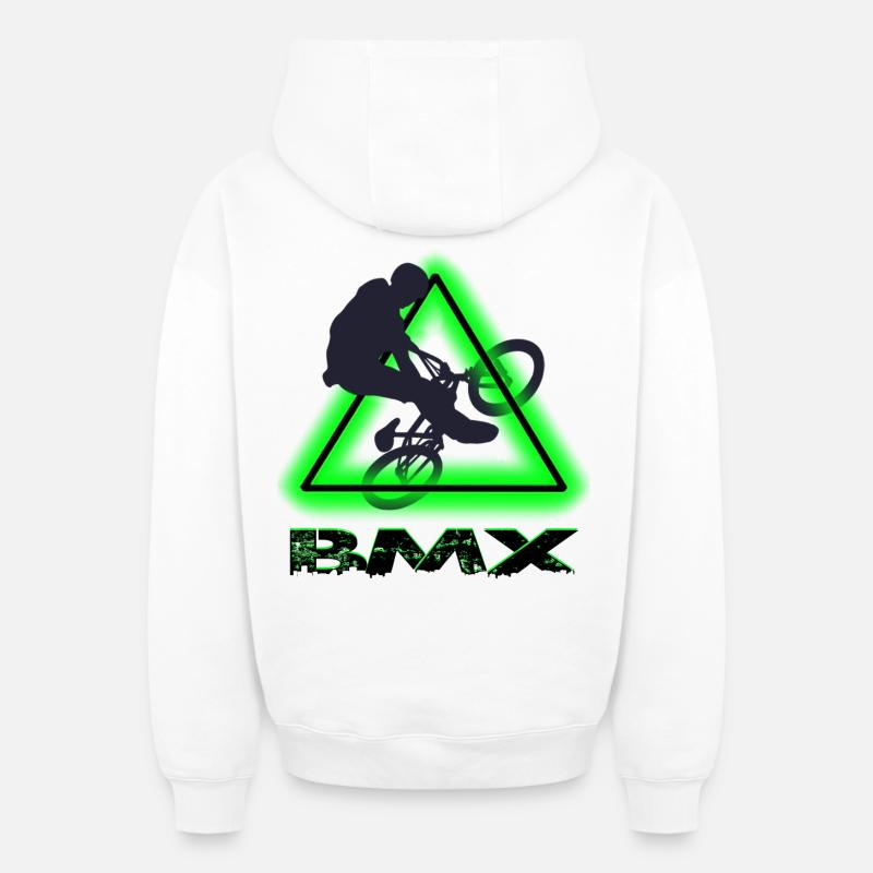Vélo BMX - Sweat à capuche unisexe zippé oversize épais SPREAD - blanc