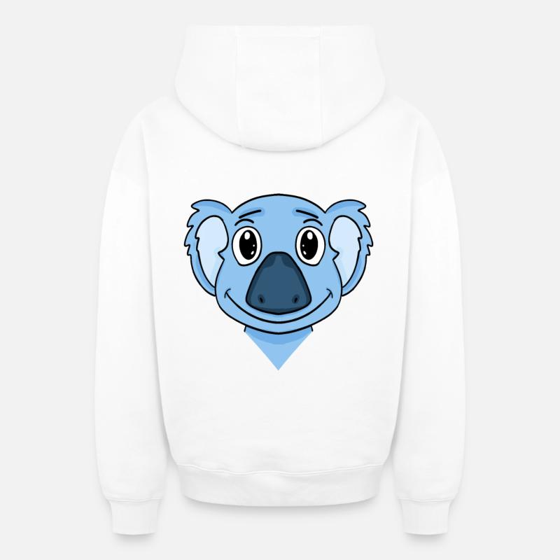 Koala - Sweat à capuche unisexe zippé oversize épais SPREAD - blanc
