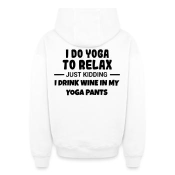 Yoga zum Entspannen und Wein trinken # - Oversized Heavyweight Unisex Zip Hoodie - Weiß - Hinten - AI Model Male 178 light (178cm)