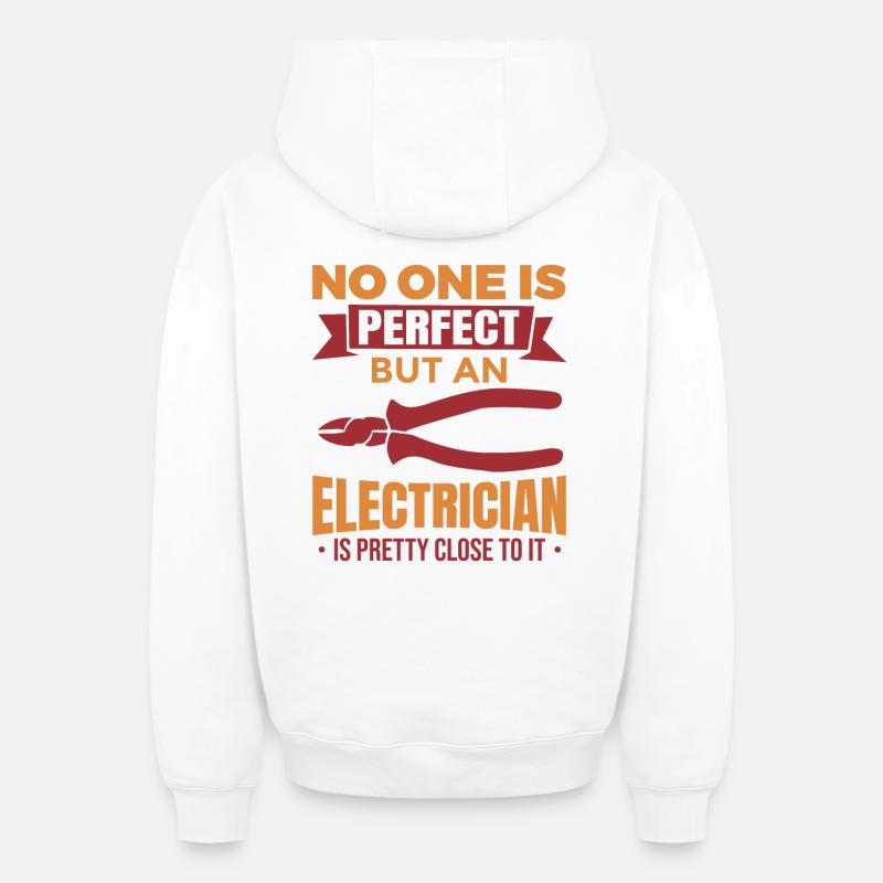 Drôle de blague d’électricien - Sweat à capuche unisexe zippé oversize épais SPREAD - blanc