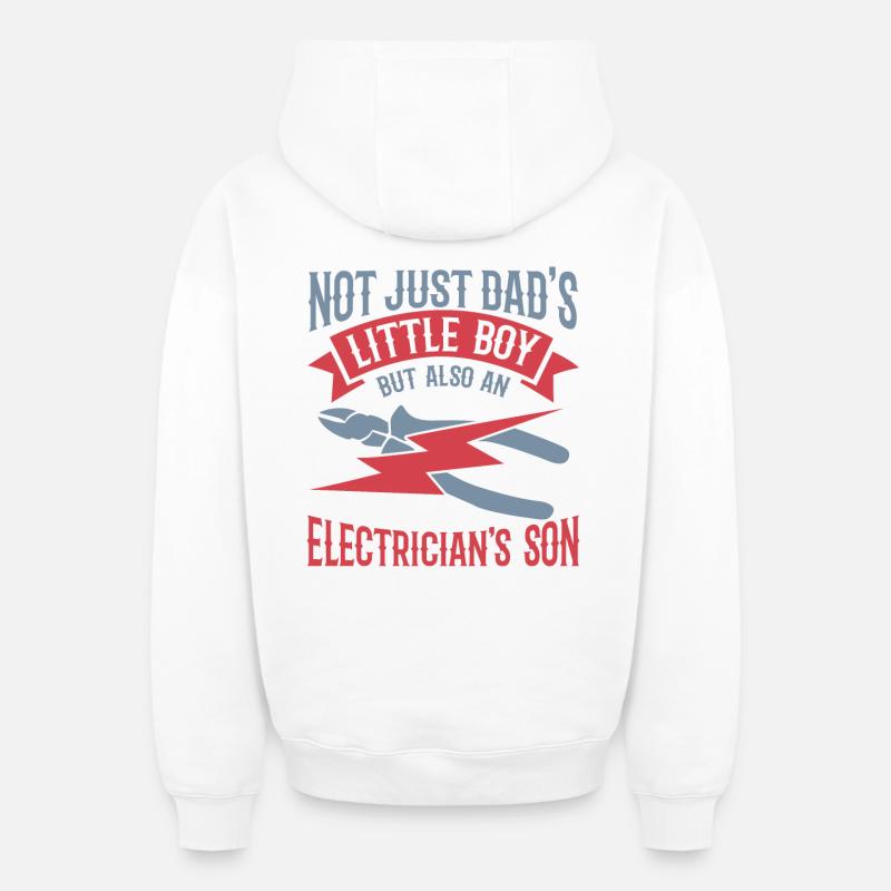 Fils d’électricien - Sweat à capuche unisexe zippé oversize épais SPREAD - blanc