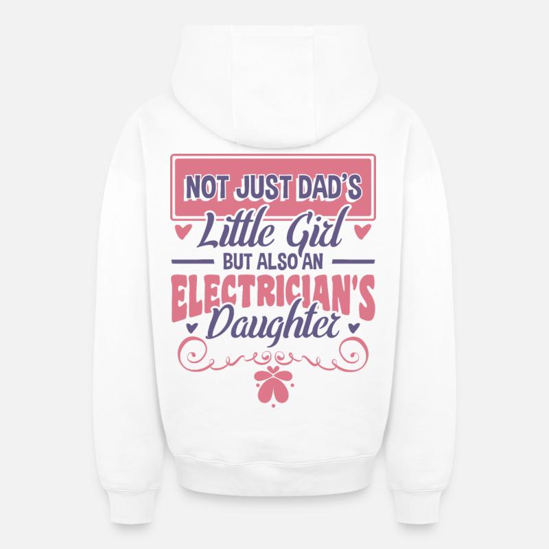 Fille électricienne - Sweat à capuche unisexe zippé oversize épais SPREAD - blanc