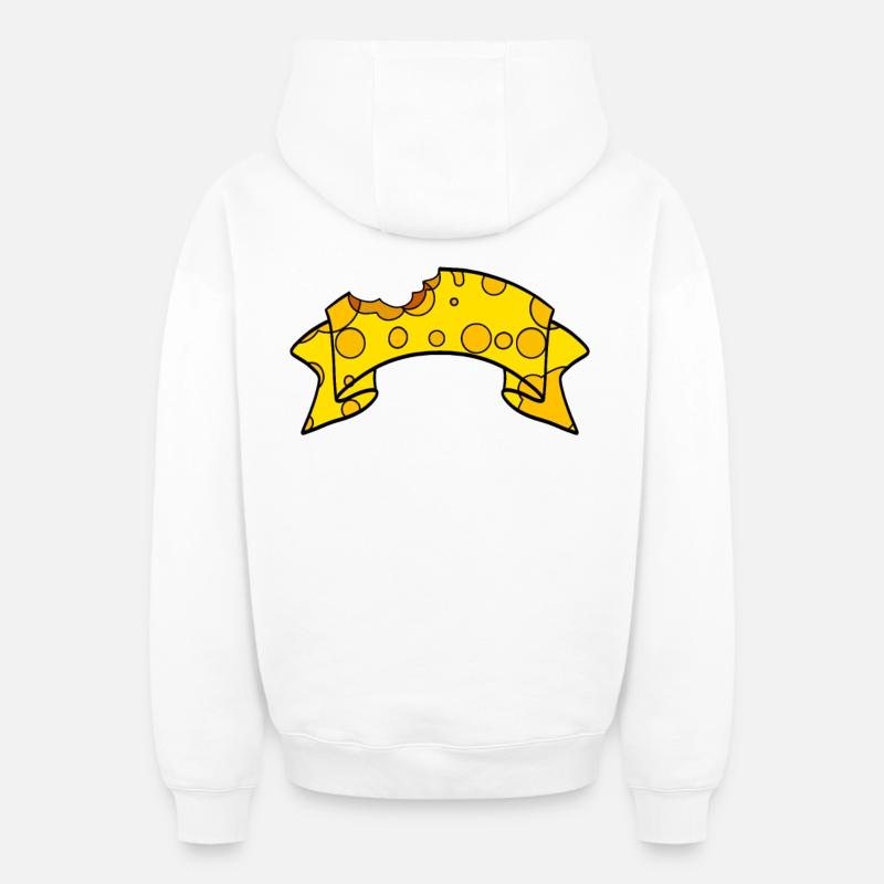 Bannières de fromage - Sweat à capuche unisexe zippé oversize épais SPREAD - blanc