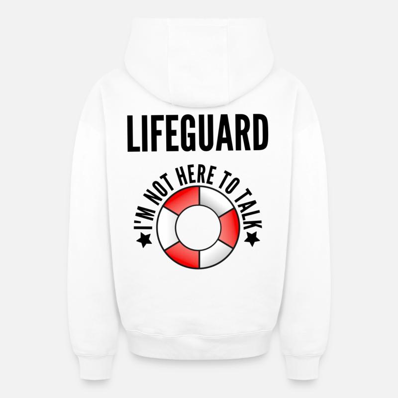 MAÎTRE NAGEUR - Sweat à capuche unisexe zippé oversize épais SPREAD - blanc