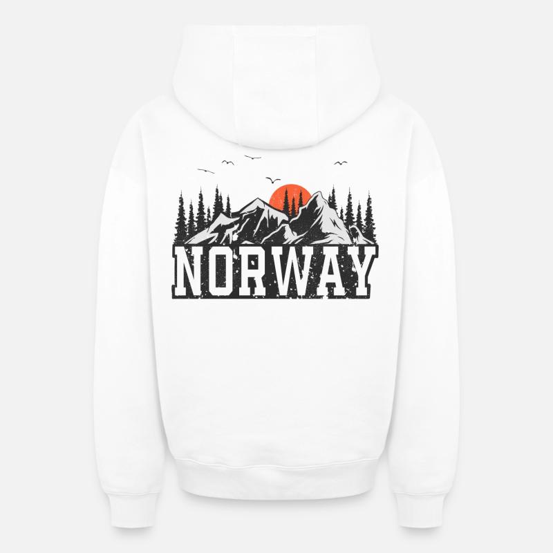 Norwegen - Oversized Heavyweight Unisex Zip Hoodie - Weiß