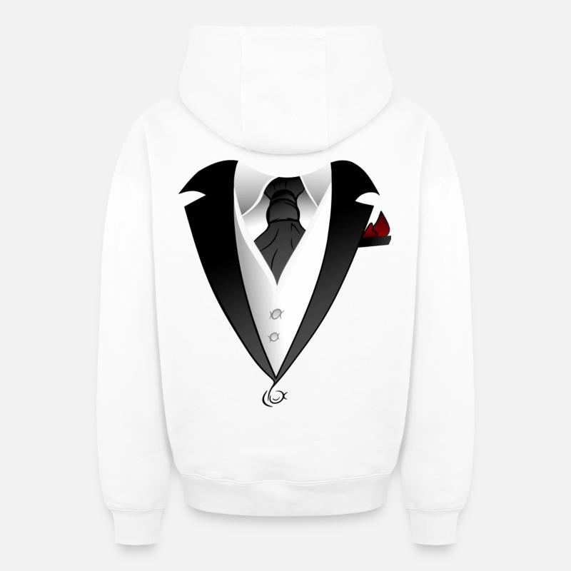 Costume avec veste cravate design - Sweat à capuche unisexe zippé oversize épais SPREAD - blanc