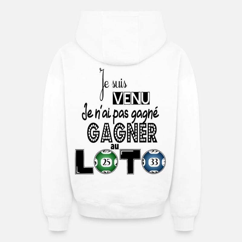 LOTO - Sweat à capuche unisexe zippé oversize épais SPREAD - blanc