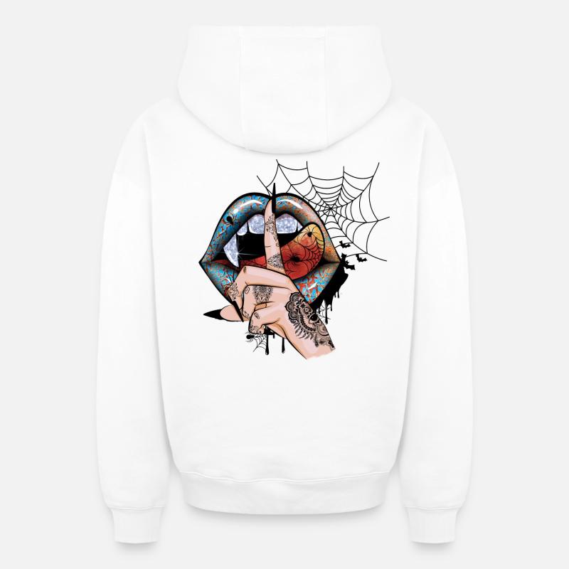 Vampire Halloween - Sweat à capuche unisexe zippé oversize épais SPREAD - blanc