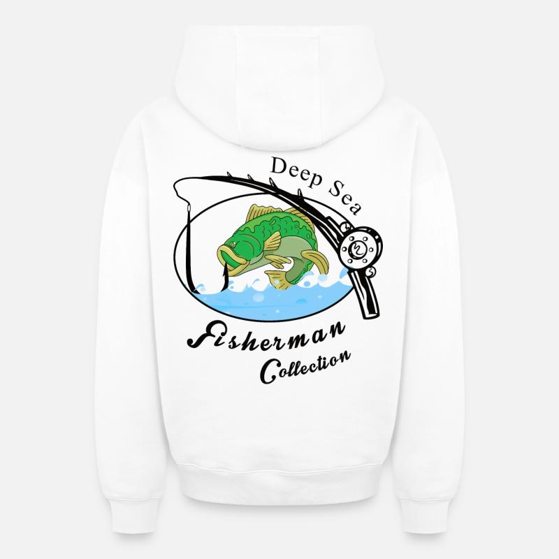 Fischer Collection - Sweat à capuche unisexe zippé oversize épais SPREAD - blanc