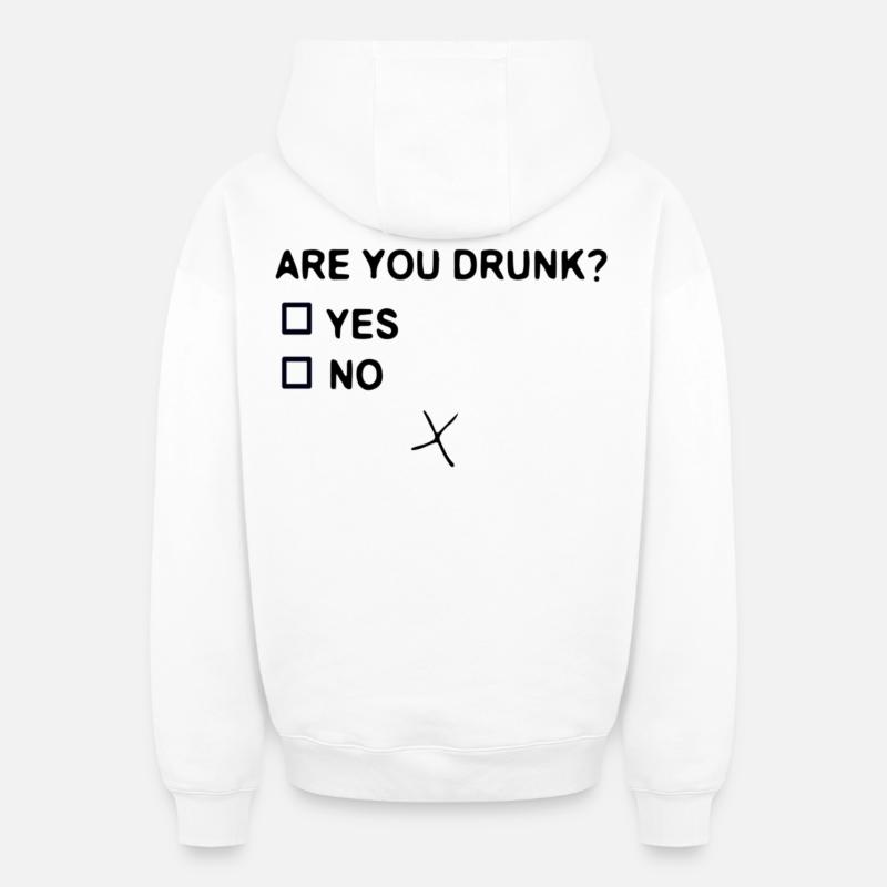 ÊTES-VOUS IVRE? - Sweat à capuche unisexe zippé oversize épais SPREAD - blanc
