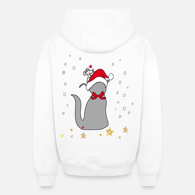 Noël - Sweat à capuche unisexe zippé oversize épais SPREAD - blanc