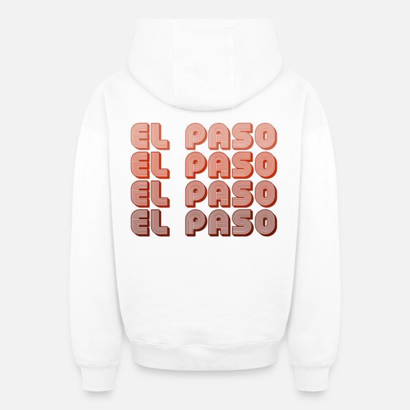 El Paso Gradient Retro Muster - Oversized Heavyweight Unisex Zip Hoodie - Weiß