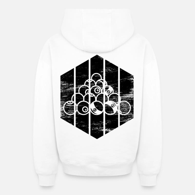 Billard cool - Sweat à capuche unisexe zippé oversize épais SPREAD - blanc