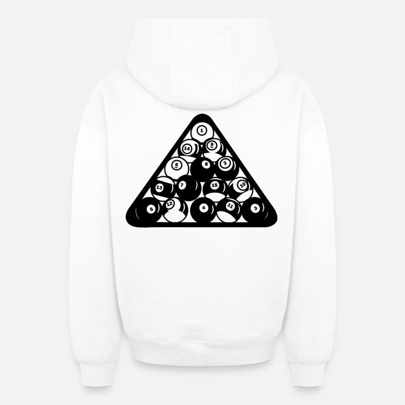 Triangle de billard - Sweat à capuche unisexe zippé oversize épais SPREAD - blanc