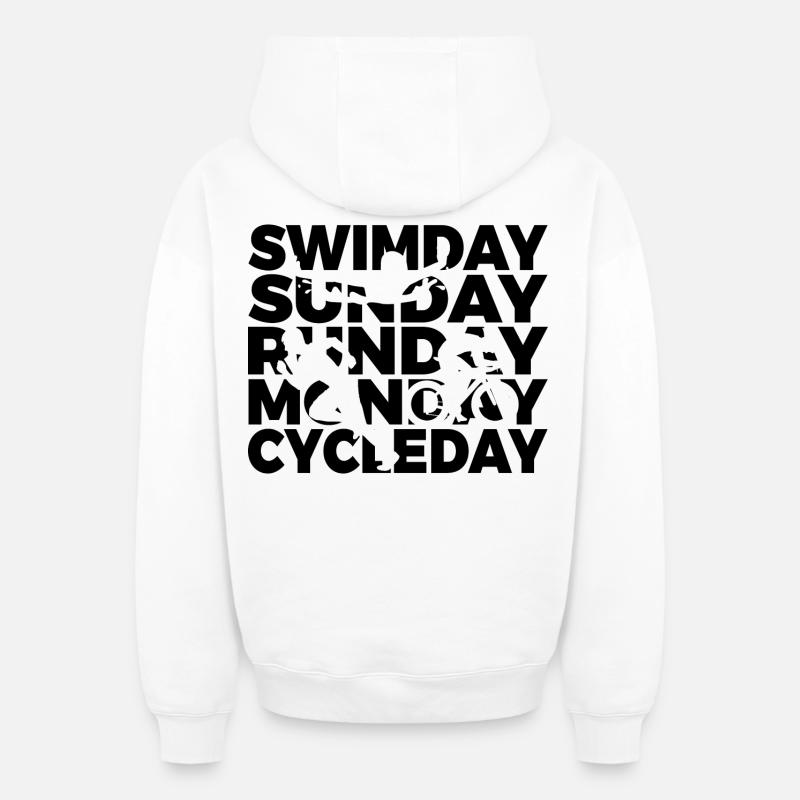 Semaine du triathlon - Sweat à capuche unisexe zippé oversize épais SPREAD - blanc