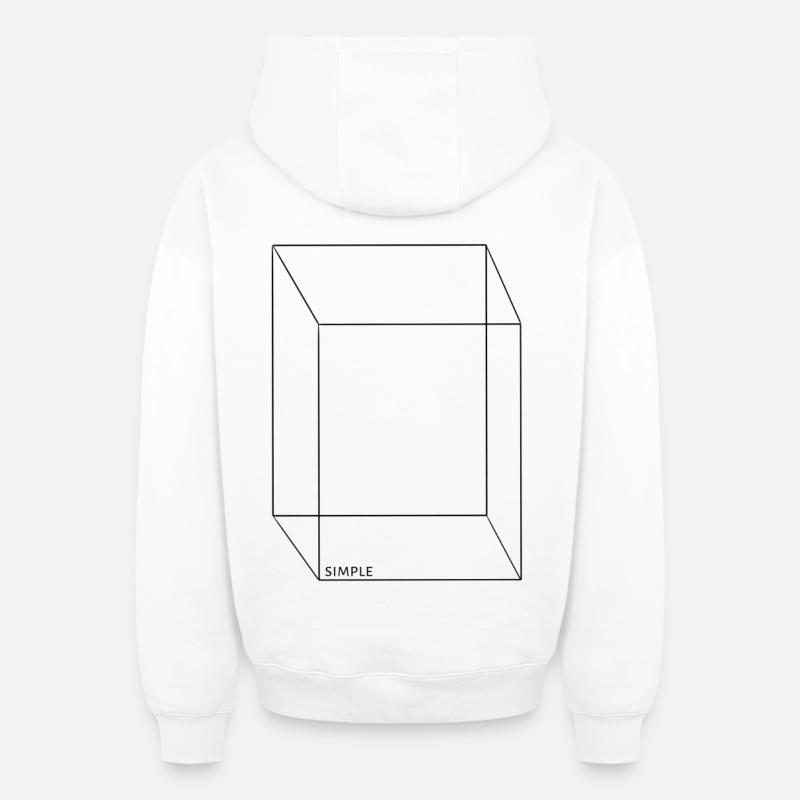 Simple - Sweat à capuche unisexe zippé oversize épais SPREAD - blanc