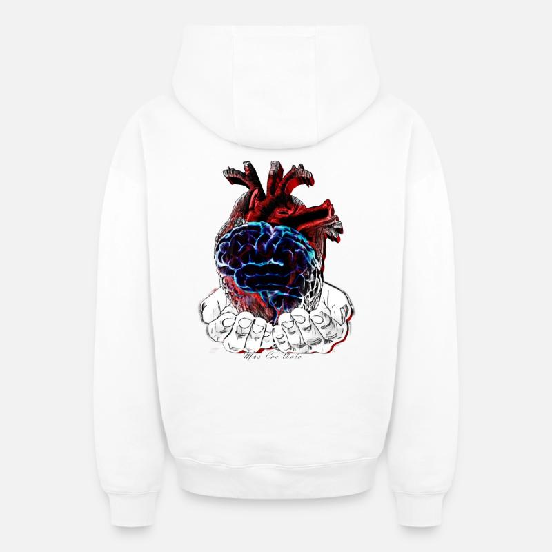 SUÈDE - Sweat à capuche unisexe zippé oversize épais SPREAD - blanc