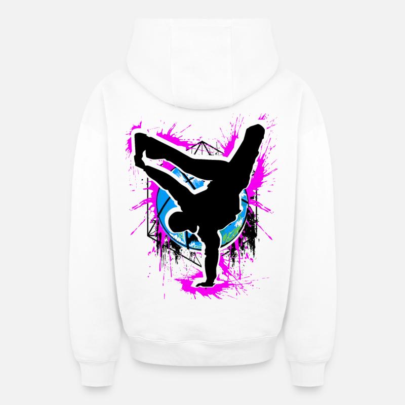 Breakdance - Breakdancer - Breakdancing - BBoy - Oversized Heavyweight Unisex Zip Hoodie - Weiß