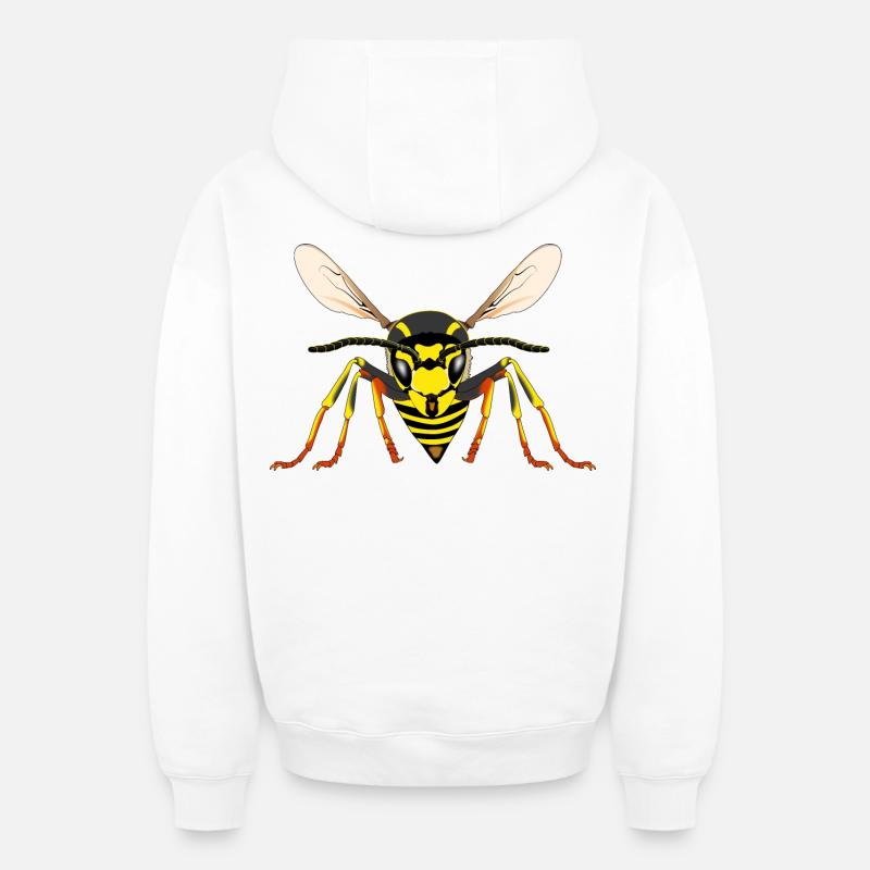 Guêpe de l’avant - Sweat à capuche unisexe zippé oversize épais SPREAD - blanc