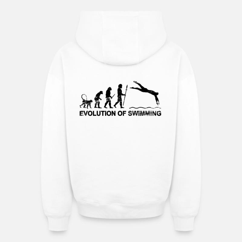 Évolution du flotteur - Sweat à capuche unisexe zippé oversize épais SPREAD - blanc