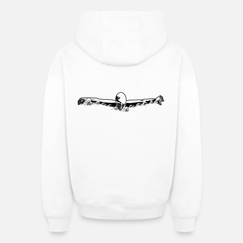 Nageur - Sweat à capuche unisexe zippé oversize épais SPREAD - blanc