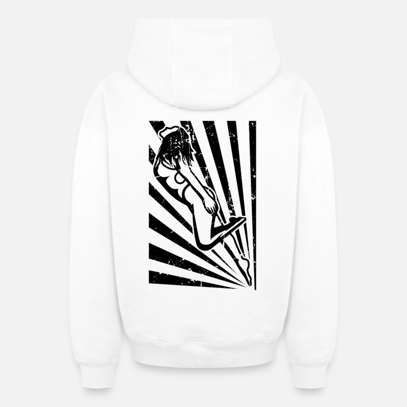 Nageur - Sweat à capuche unisexe zippé oversize épais SPREAD - blanc