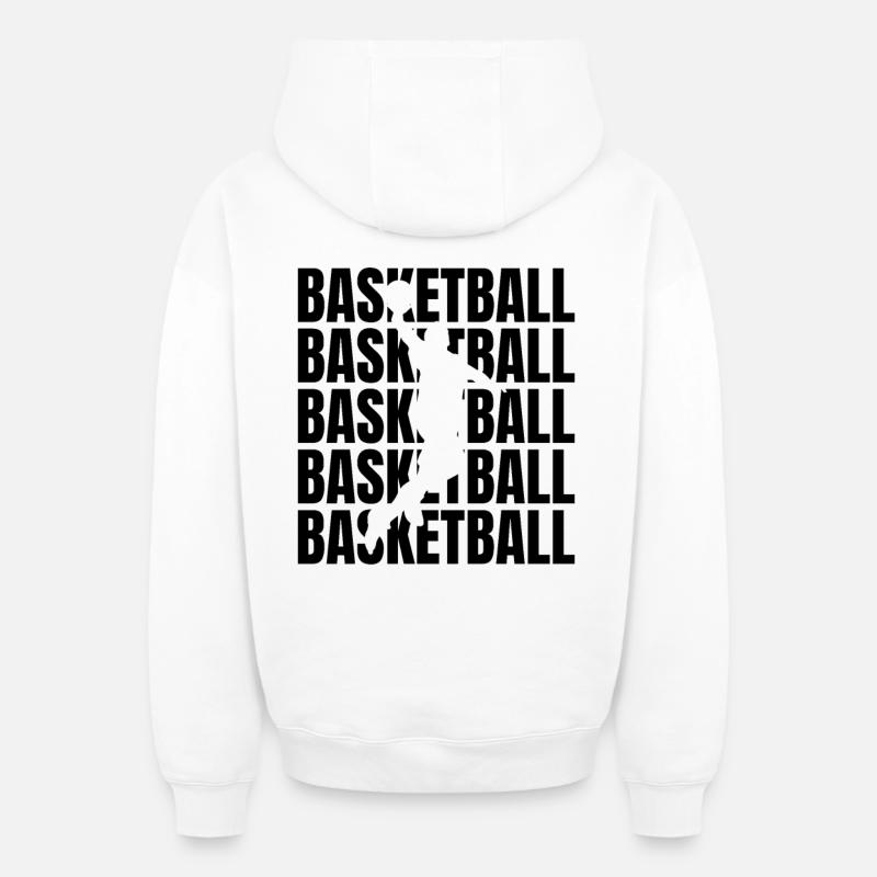 Basketteur - Sweat à capuche unisexe zippé oversize épais SPREAD - blanc